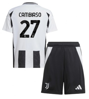 Juventus Andrea Cambiaso #27 Primera Equipación Niños 2024-25 Manga Corta (+ Pantalones cortos)